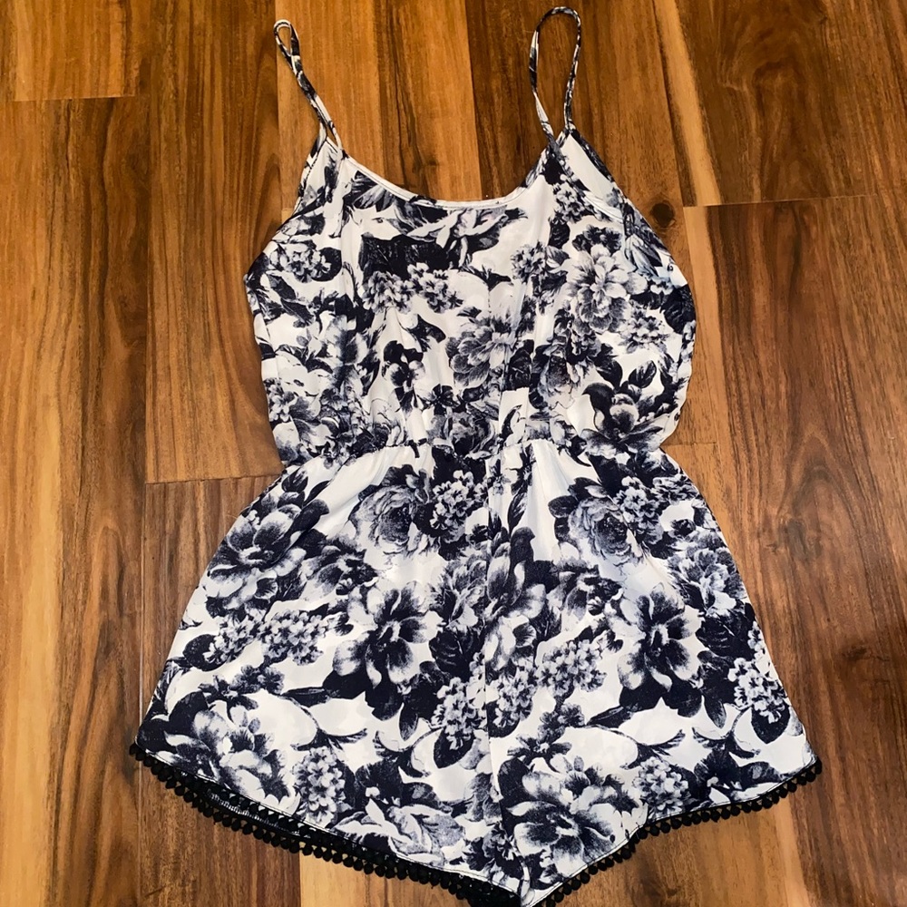Black Floral Romper Size Small